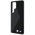Pouzdro BMW Leather Oversized Stripes MagSafe na Samsung Galaxy S25 Ultra - černé