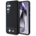 Pouzdro BMW Leather Tricolor Stripe MagSafe na Samsung Galaxy S25 - černé