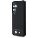 Pouzdro BMW Leather Tricolor Stripe MagSafe na Samsung Galaxy S25+ - černé