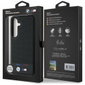 Pouzdro BMW Leather Tricolor Stripe MagSafe na Samsung Galaxy S25+ - černé