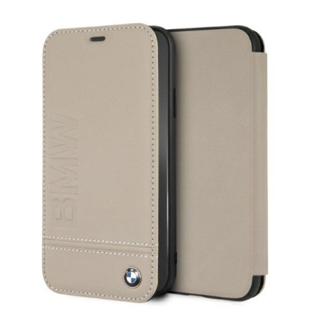 BMW pouzdro Logo Imprint pro iPhone Xr – béžové