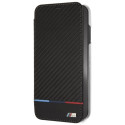 BMW pouzdro Carbon Tricolor Stripe pro iPhone XS Max – černé