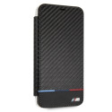 BMW pouzdro Carbon Tricolor Stripe pro iPhone XS Max – černé