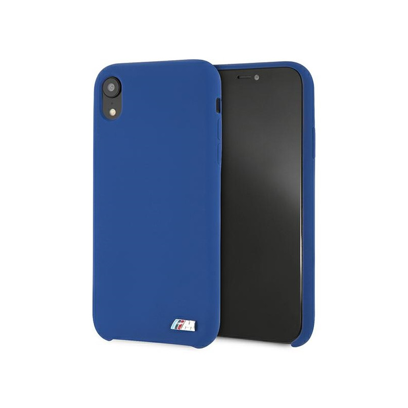 BMW silikonové pouzdro Silicone M Collection pro iPhone Xr – modré