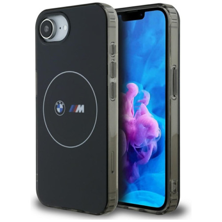BMW pouzdro IML Metal White Circle MagSafe pro iPhone 16e – černé