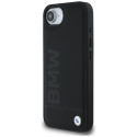 BMW kožené pouzdro Leather Hot Stamp pro iPhone 16e – černé