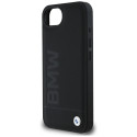 BMW kožené pouzdro Leather Hot Stamp pro iPhone 16e – černé
