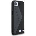 BMW kožené pouzdro Oversized Stripes MagSafe pro iPhone 16e – černé