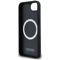 BMW kožené pouzdro Oversized Stripes MagSafe pro iPhone 16e – černé