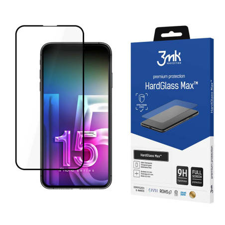 Ochranné sklo 3mk HARDGLASS MAX iPhone 15 Pro Max