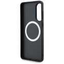 Pouzdro BMW Leather Oversized Stripes MagSafe na Samsung Galaxy S25 Edge - černé