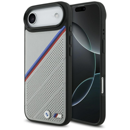 BMW pouzdro M Tricolor Metal Logo MagSafe pro iPhone 17 Air – šedé