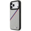 BMW pouzdro M Tricolor Metal Logo MagSafe pro iPhone 17 Pro Max – šedé