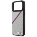 BMW pouzdro M Tricolor Metal Logo MagSafe pro iPhone 17 Pro Max – šedé