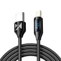 Wozinsky WUCLC2 Lightning - USB-C 36W 480Mb/s cable 2m with display - black