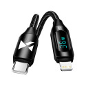 Kabel Wozinsky WUCLC2 Lightning - USB-C 36W 480Mb/s 2 m s displejem - černý