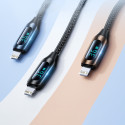 Wozinsky WUCLC2 Lightning - USB-C 36W 480Mb/s cable 2m with display - black
