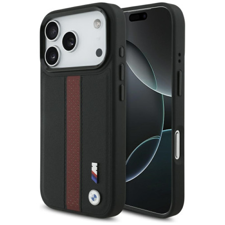 BMW pouzdro M Perforated Stripe Logo MagSafe pro iPhone 17 Pro – červené