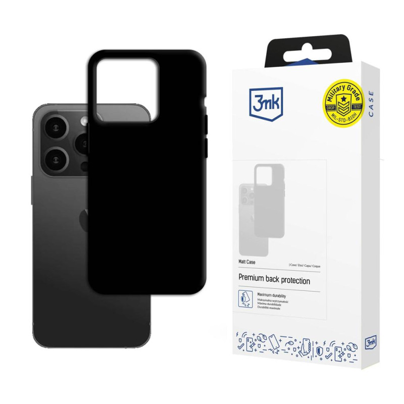 Kryt 3mk MATT CASE pro iPhone 15 Pro Max - černý mat