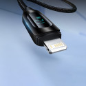 Kabel USB-A - Lightning Wozinsky WUALC2 s LED displejem 2,4A 2 m - černý