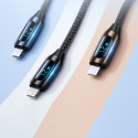 Kabel USB-A - Lightning Wozinsky WUALC2 s LED displejem 2,4A 2 m - černý