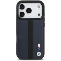 BMW pouzdro M Perforated Stripe Logo MagSafe pro iPhone 17 Pro – tmavě modré