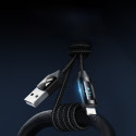 Kabel USB-A - Lightning Wozinsky WUALC1 s LED displejem 2,4A 1 m - černý