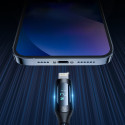 Kabel USB-A - Lightning Wozinsky WUALC1 s LED displejem 2,4A 1 m - černý