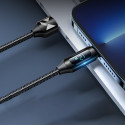 Kabel USB-A - Lightning Wozinsky WUALC1 s LED displejem 2,4A 1 m - černý