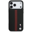 BMW kožené pouzdro M Perforated Stripe Logo MagSafe pro iPhone 17 Pro Max – červené