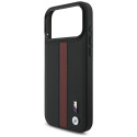 BMW kožené pouzdro M Perforated Stripe Logo MagSafe pro iPhone 17 Pro Max – červené