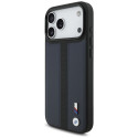 BMW pouzdro M Perforated Stripe Logo MagSafe pro iPhone 17 Pro Max – tmavě modré