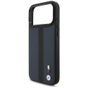 BMW pouzdro M Perforated Stripe Logo MagSafe pro iPhone 17 Pro Max – tmavě modré