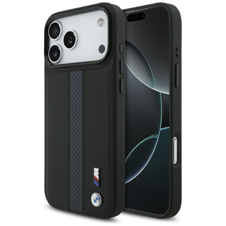 BMW pouzdro M Perforated Stripe Logo MagSafe pro iPhone 17 Pro Max – modré