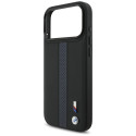 BMW pouzdro M Perforated Stripe Logo MagSafe pro iPhone 17 Pro Max – modré