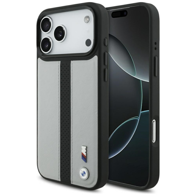 BMW MagSafe pouzdro M Perforated Stripe Logo pro iPhone 17 Pro Max – šedé