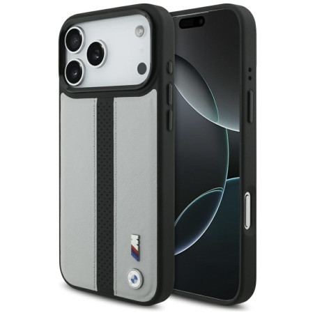 BMW MagSafe pouzdro M Perforated Stripe Logo pro iPhone 17 Pro Max – šedé