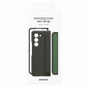 Silicone case for Samsung Galaxy Z Fold 5 with stand and strap - black