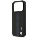 BMW pouzdro M Perforated Stripe Logo MagSafe pro iPhone 17 Pro – modré