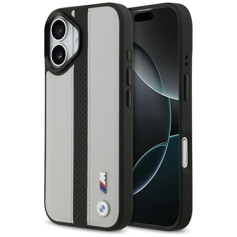 BMW pouzdro M Perforated Stripe Logo MagSafe pro iPhone 17 – šedé
