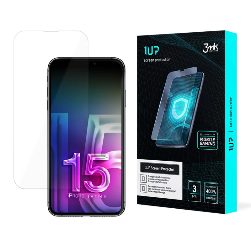 Ochranné fólie 3mk 1UP pro iPhone 15 Pro - transparentní (Gamer foil)