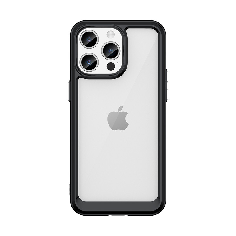 AG PREMIUM Zesílené pouzdro s pružným rámem pro iPhone 15 Pro Max Outer Space - černé