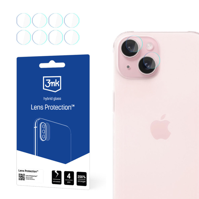 Ochranné sklo 3mk LENS PROTECTION™ pro iPhone 15 - transparentní