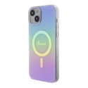 Kryt Guess IML Iridescent MagSafe pro iPhone 15 Plus – fialová