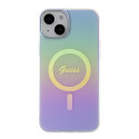 Kryt Guess IML Iridescent MagSafe pro iPhone 15 Plus – fialová