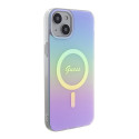 Kryt Guess IML Iridescent MagSafe pro iPhone 15 Plus – fialová