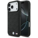 BMW kožené pouzdro M Shape Logo MagSafe pro iPhone 17 Pro – černé