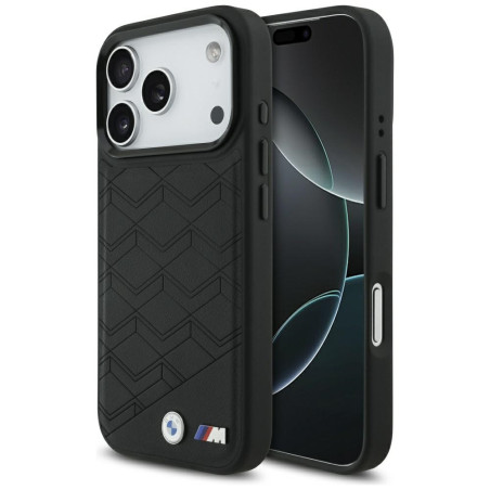 BMW kožené pouzdro M Shape Logo MagSafe pro iPhone 17 Pro – černé