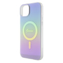 Kryt Guess IML Iridescent MagSafe pro iPhone 15 Plus – fialová
