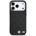 BMW kožené pouzdro M Shape Logo MagSafe pro iPhone 17 Pro – černé